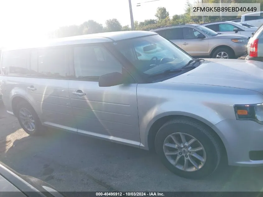 2014 Ford Flex Se VIN: 2FMGK5B89EBD40449 Lot: 40495912