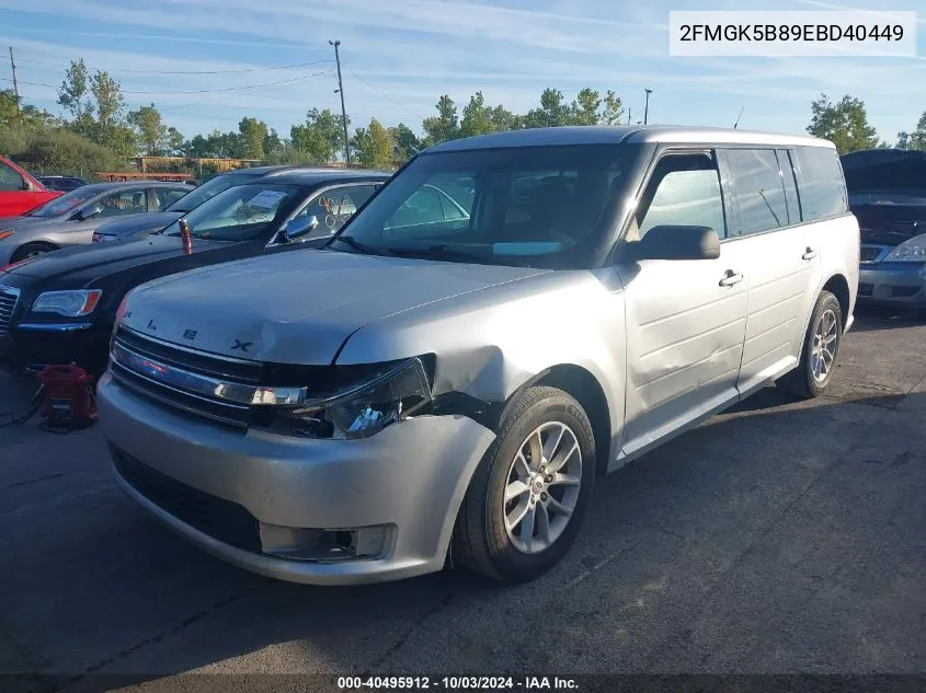 2014 Ford Flex Se VIN: 2FMGK5B89EBD40449 Lot: 40495912