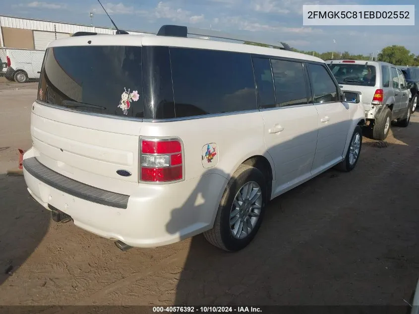 2014 Ford Flex Sel VIN: 2FMGK5C81EBD02552 Lot: 40576392