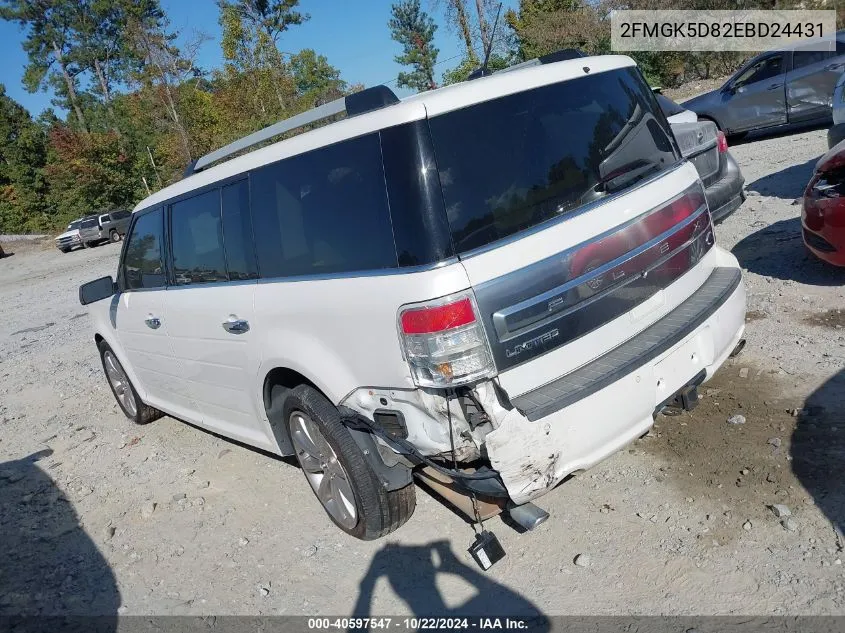 2014 Ford Flex Limited VIN: 2FMGK5D82EBD24431 Lot: 40597547