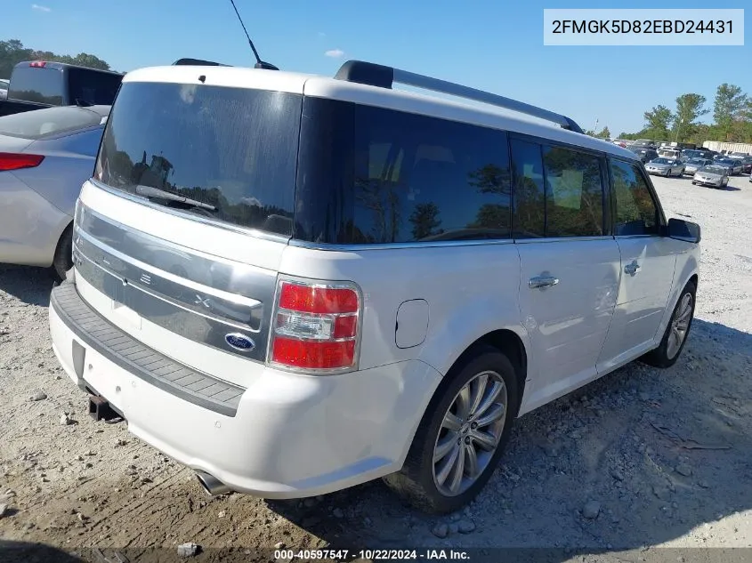 2014 Ford Flex Limited VIN: 2FMGK5D82EBD24431 Lot: 40597547