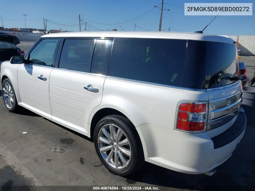 2014 Ford Flex Limited VIN: 2FMGK5D89EBD00272 Lot: 40676594