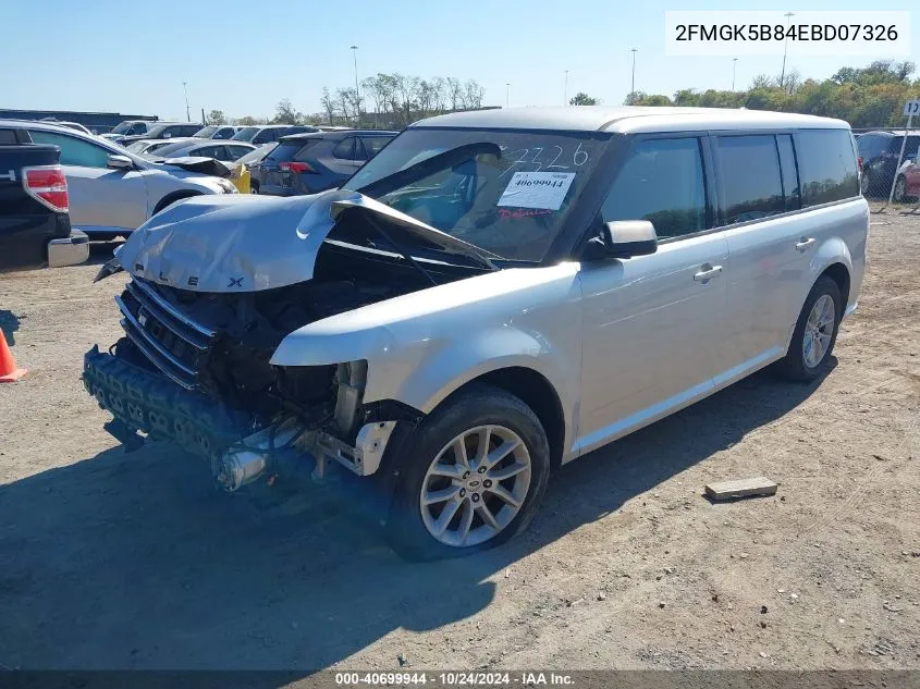 2014 Ford Flex Se VIN: 2FMGK5B84EBD07326 Lot: 40699944