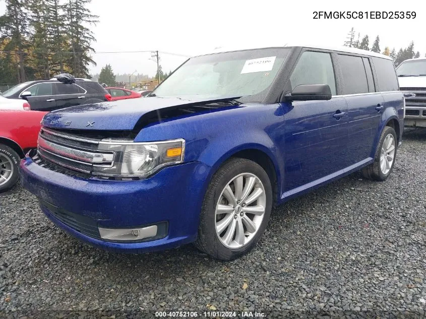 2014 Ford Flex Sel VIN: 2FMGK5C81EBD25359 Lot: 40752106