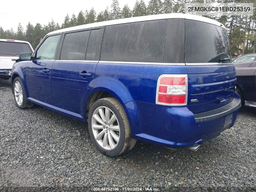 2014 Ford Flex Sel VIN: 2FMGK5C81EBD25359 Lot: 40752106