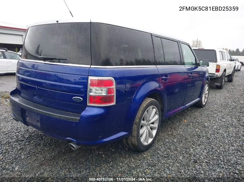 2014 Ford Flex Sel VIN: 2FMGK5C81EBD25359 Lot: 40752106