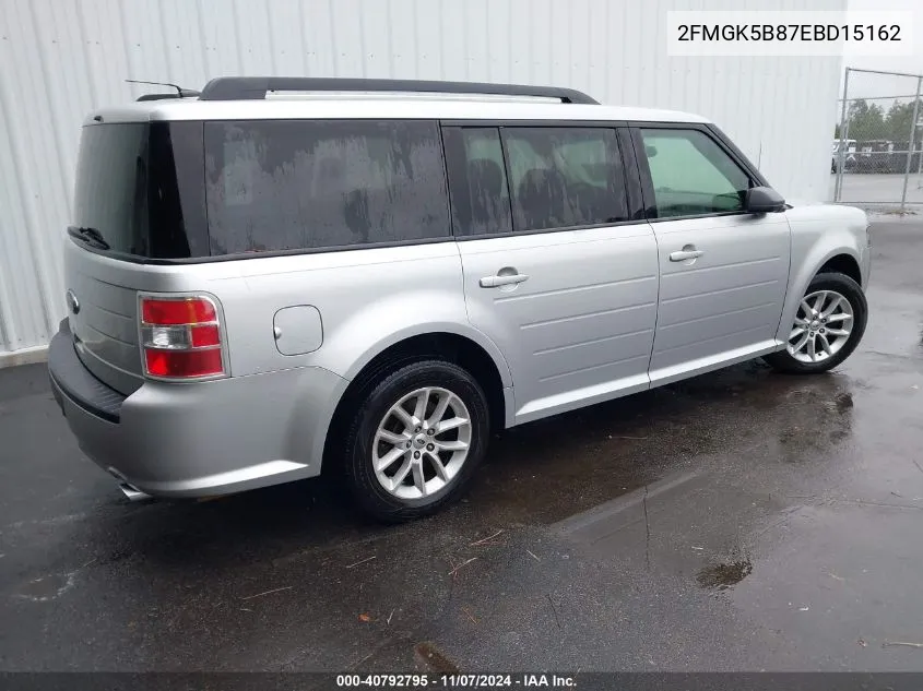 2014 Ford Flex Se VIN: 2FMGK5B87EBD15162 Lot: 40792795