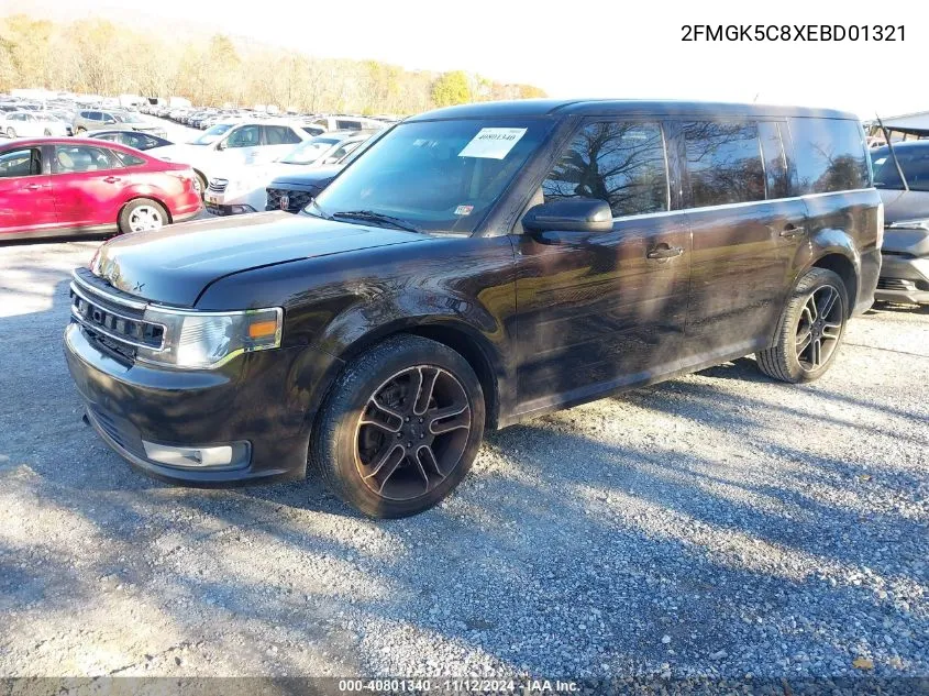 2014 Ford Flex Sel VIN: 2FMGK5C8XEBD01321 Lot: 40801340