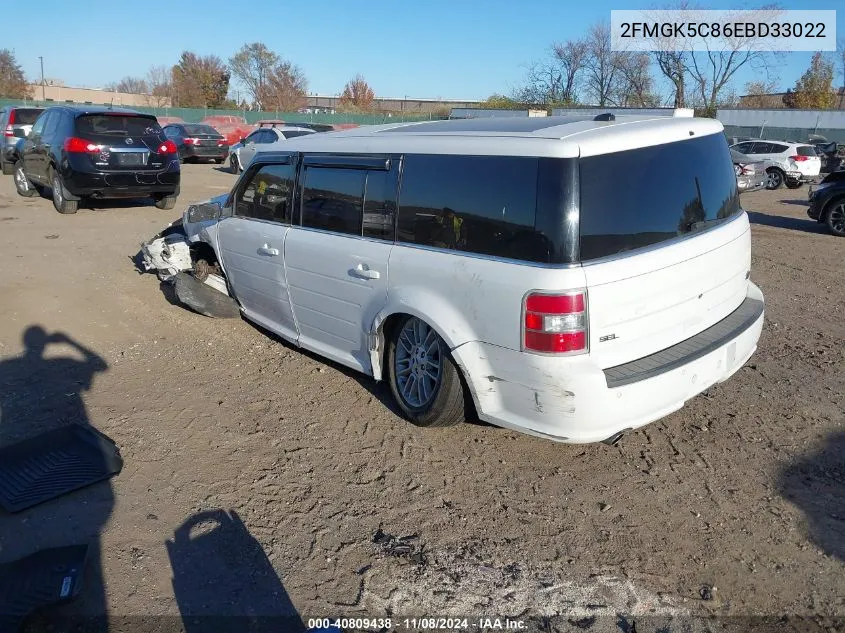 2014 Ford Flex Sel VIN: 2FMGK5C86EBD33022 Lot: 40809438