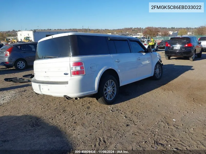 2014 Ford Flex Sel VIN: 2FMGK5C86EBD33022 Lot: 40809438