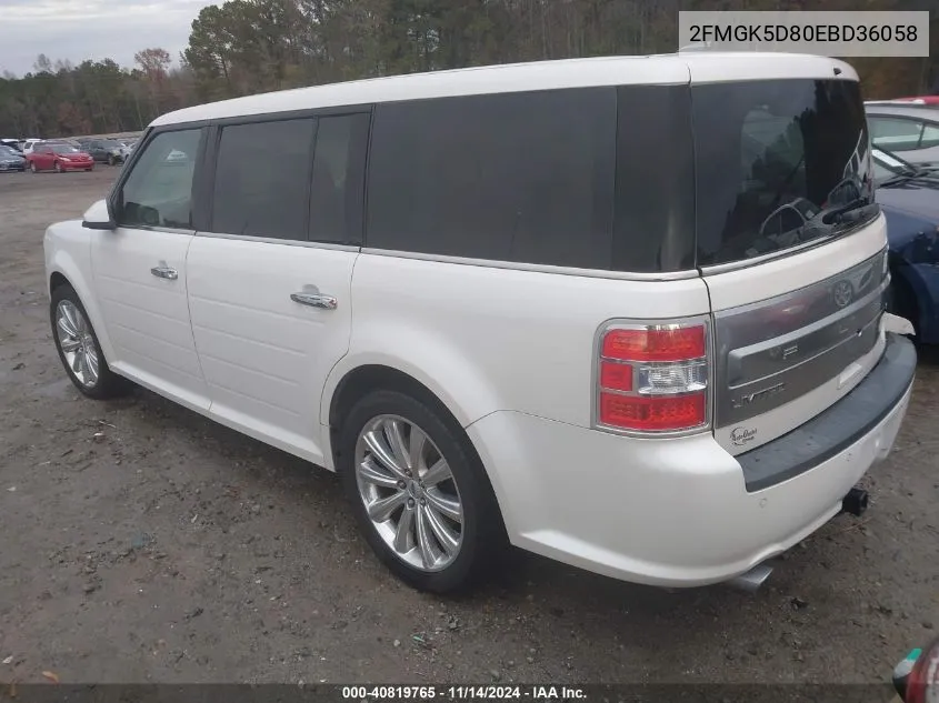 2014 Ford Flex Limited VIN: 2FMGK5D80EBD36058 Lot: 40819765