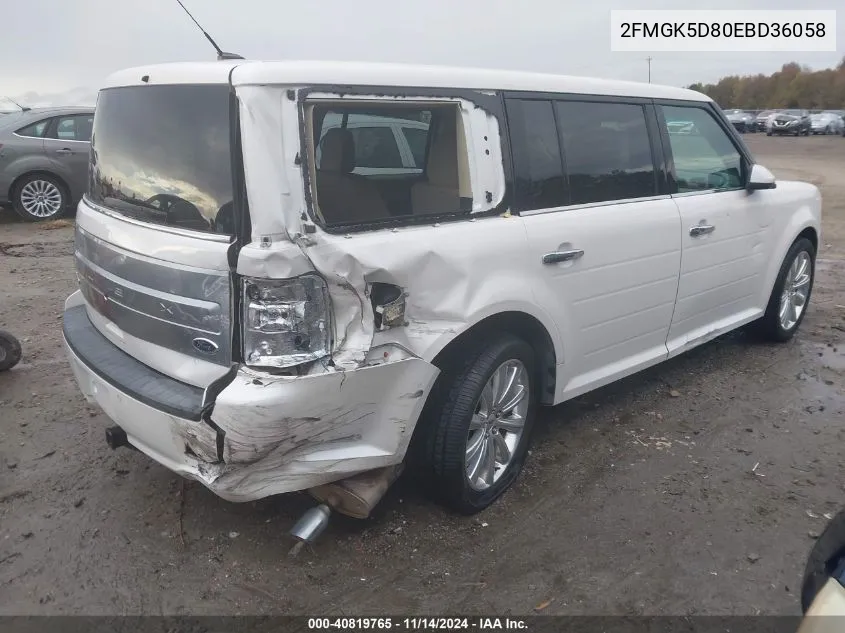 2014 Ford Flex Limited VIN: 2FMGK5D80EBD36058 Lot: 40819765