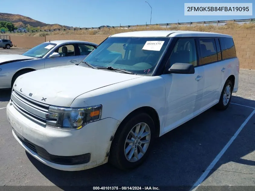 2015 Ford Flex Se VIN: 2FMGK5B84FBA19095 Lot: 40101375