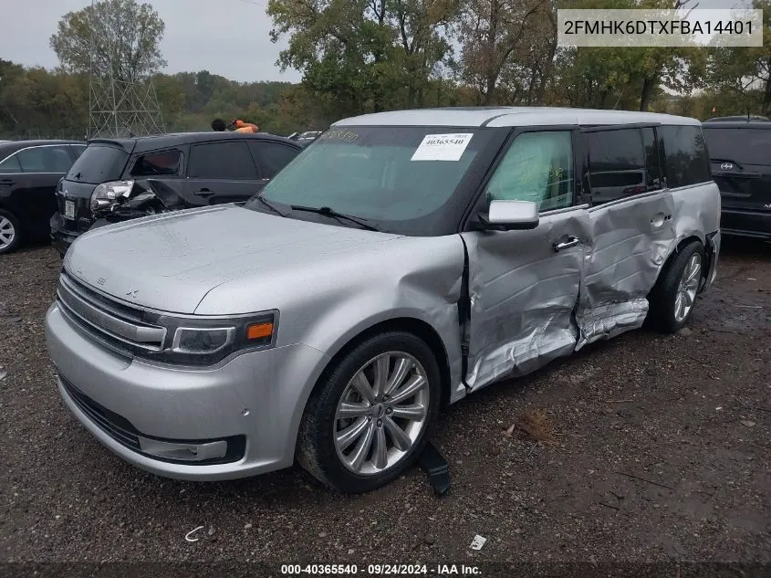 2015 Ford Flex Limited VIN: 2FMHK6DTXFBA14401 Lot: 40365540