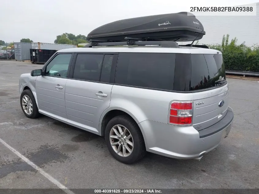 2015 Ford Flex Se VIN: 2FMGK5B82FBA09388 Lot: 40391625