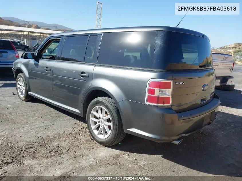 2015 Ford Flex Se VIN: 2FMGK5B87FBA03618 Lot: 40637337