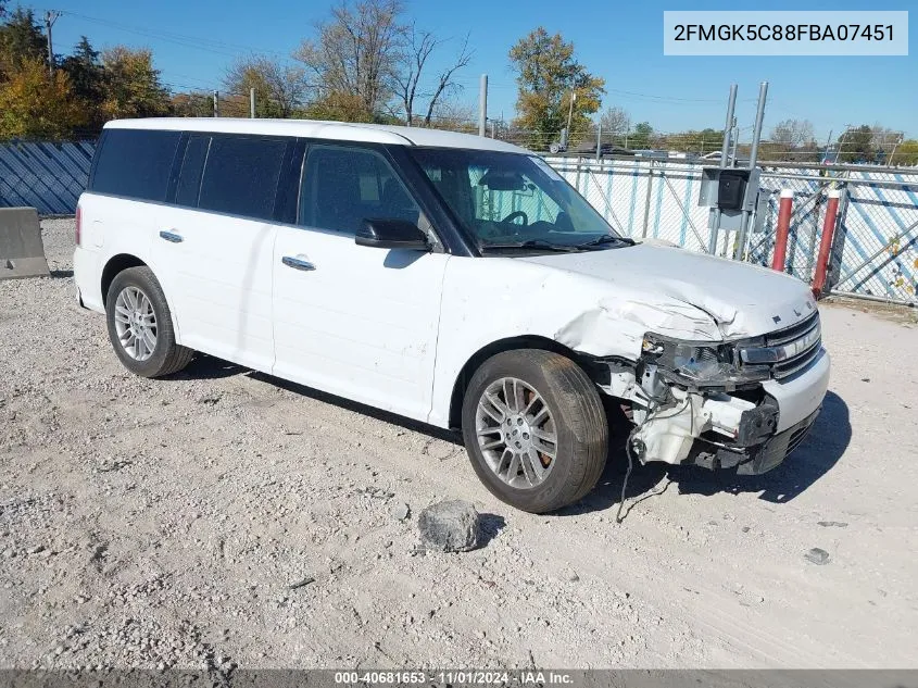 2015 Ford Flex Sel VIN: 2FMGK5C88FBA07451 Lot: 40681653