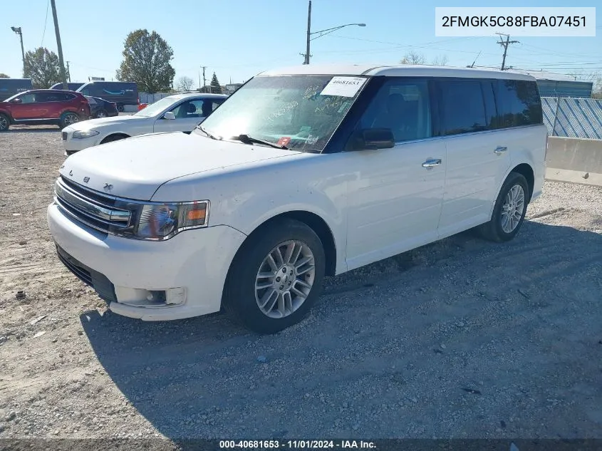 2015 Ford Flex Sel VIN: 2FMGK5C88FBA07451 Lot: 40681653