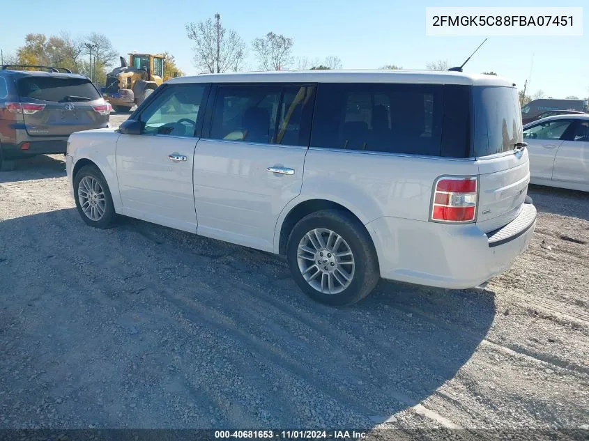 2015 Ford Flex Sel VIN: 2FMGK5C88FBA07451 Lot: 40681653