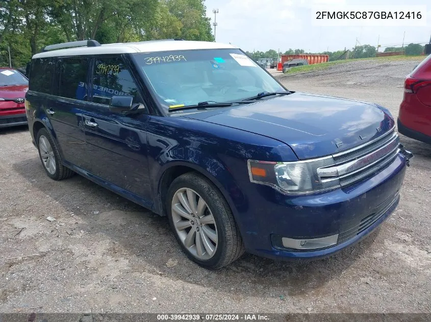 2016 Ford Flex Sel VIN: 2FMGK5C87GBA12416 Lot: 39942939