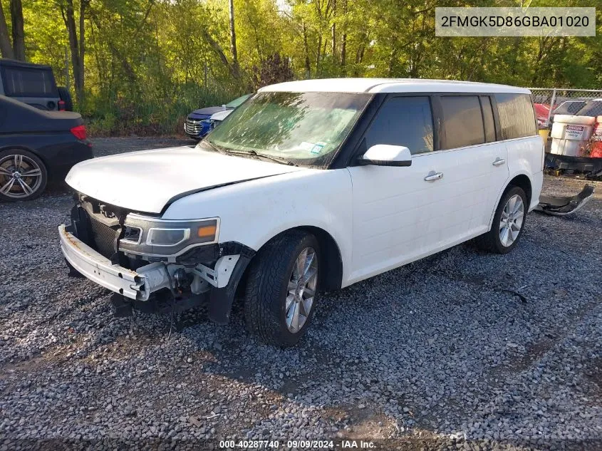 2016 Ford Flex Limited VIN: 2FMGK5D86GBA01020 Lot: 40287740