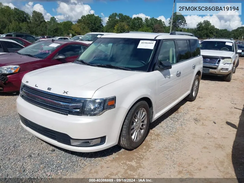 2016 Ford Flex Sel VIN: 2FMGK5C86GBA19194 Lot: 40386889