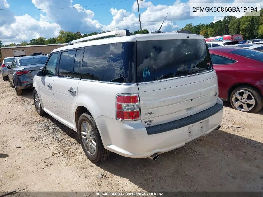 2016 Ford Flex Sel VIN: 2FMGK5C86GBA19194 Lot: 40386889