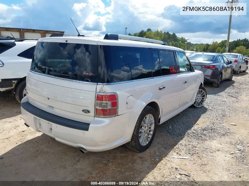 2016 Ford Flex Sel VIN: 2FMGK5C86GBA19194 Lot: 40386889