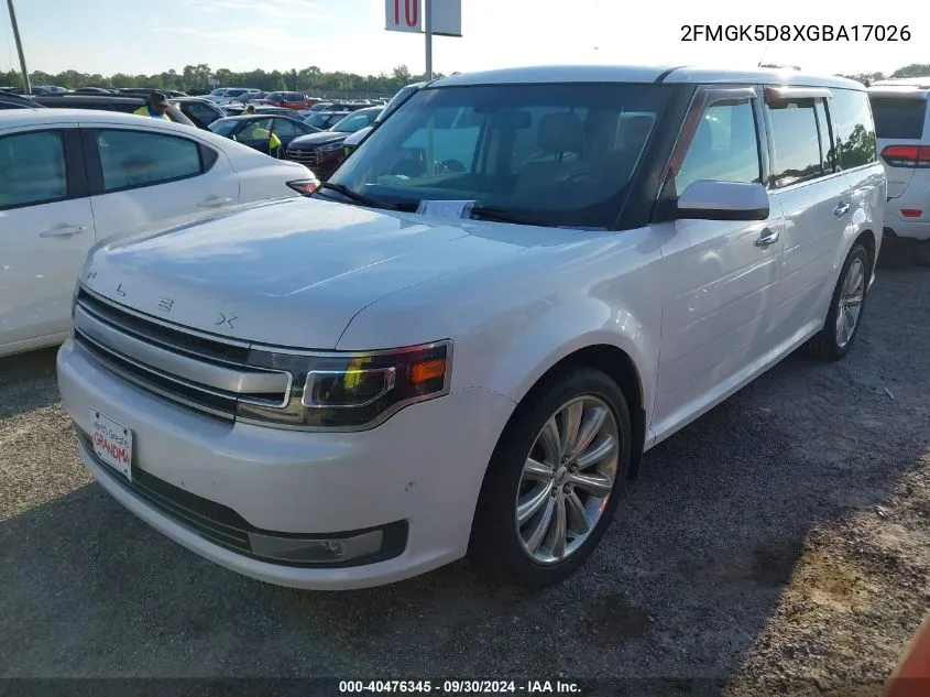 2016 Ford Flex Limited VIN: 2FMGK5D8XGBA17026 Lot: 40476345