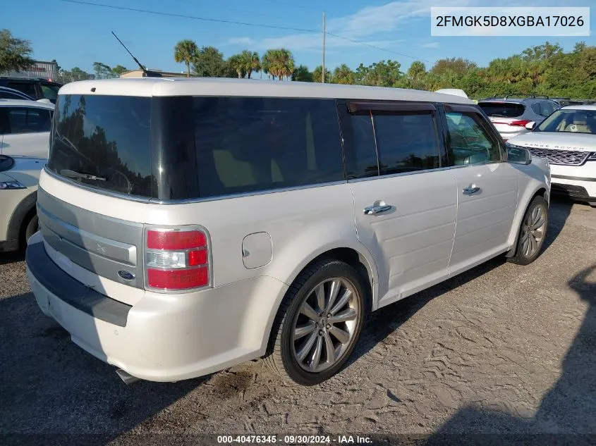 2016 Ford Flex Limited VIN: 2FMGK5D8XGBA17026 Lot: 40476345