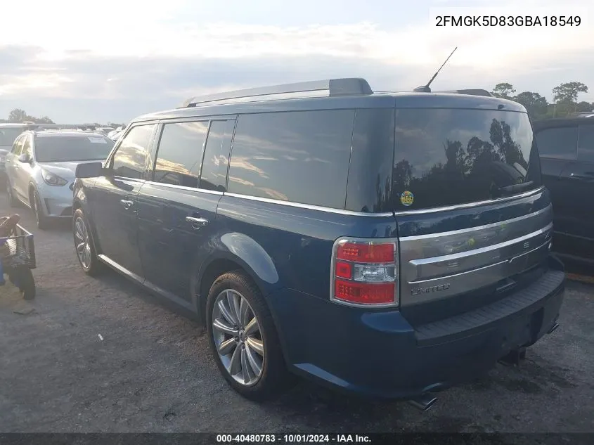 2016 Ford Flex Limited VIN: 2FMGK5D83GBA18549 Lot: 40480783