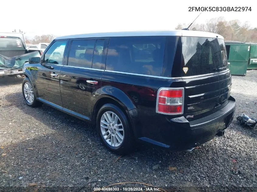 2016 Ford Flex Sel VIN: 2FMGK5C83GBA22974 Lot: 40698303