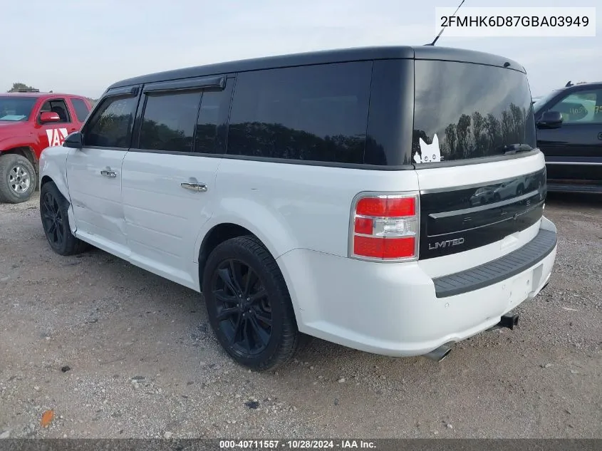 2016 Ford Flex Limited VIN: 2FMHK6D87GBA03949 Lot: 40711557