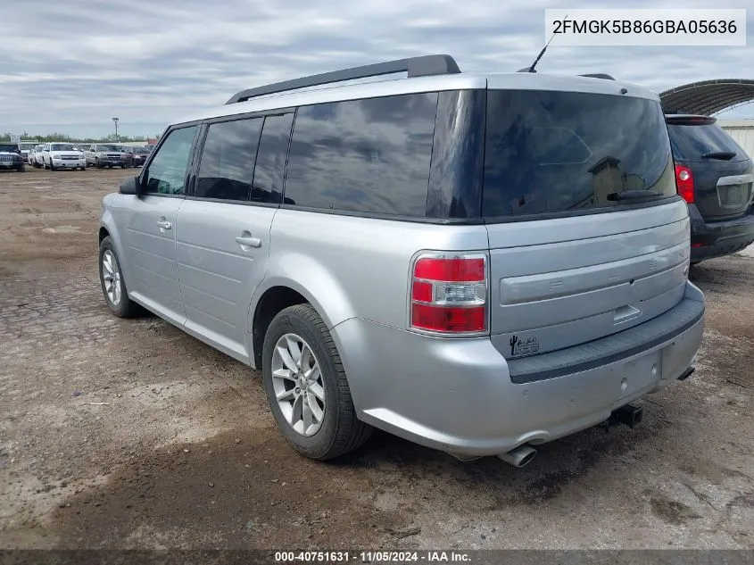 2016 Ford Flex Se VIN: 2FMGK5B86GBA05636 Lot: 40751631