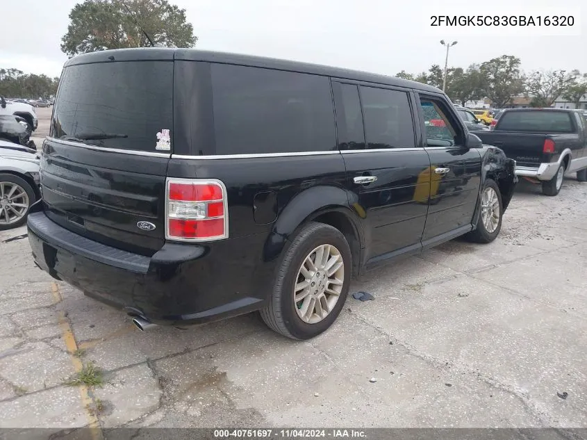 2016 Ford Flex Sel VIN: 2FMGK5C83GBA16320 Lot: 40751697