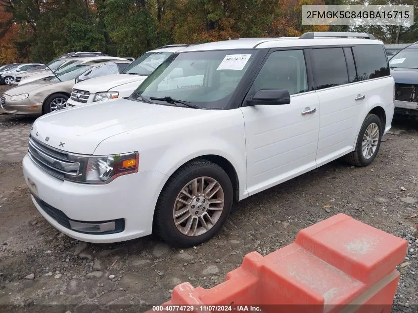 2016 Ford Flex Sel VIN: 2FMGK5C84GBA16715 Lot: 40774729