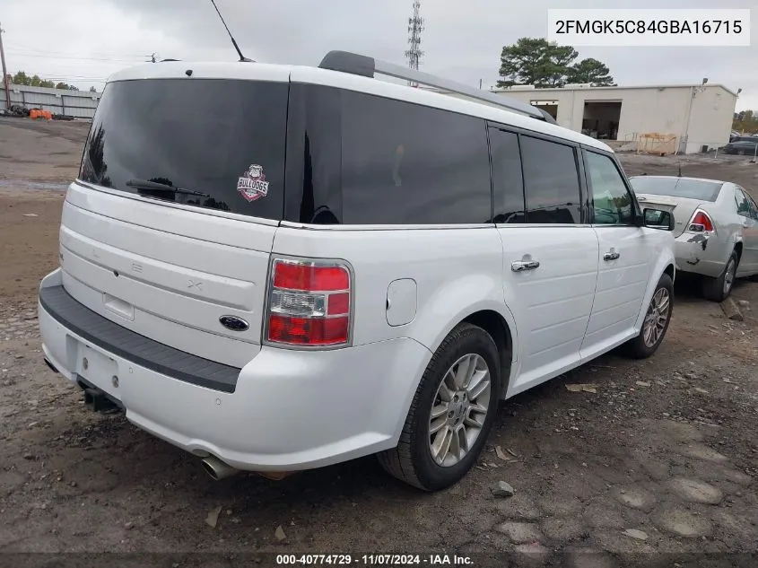 2016 Ford Flex Sel VIN: 2FMGK5C84GBA16715 Lot: 40774729