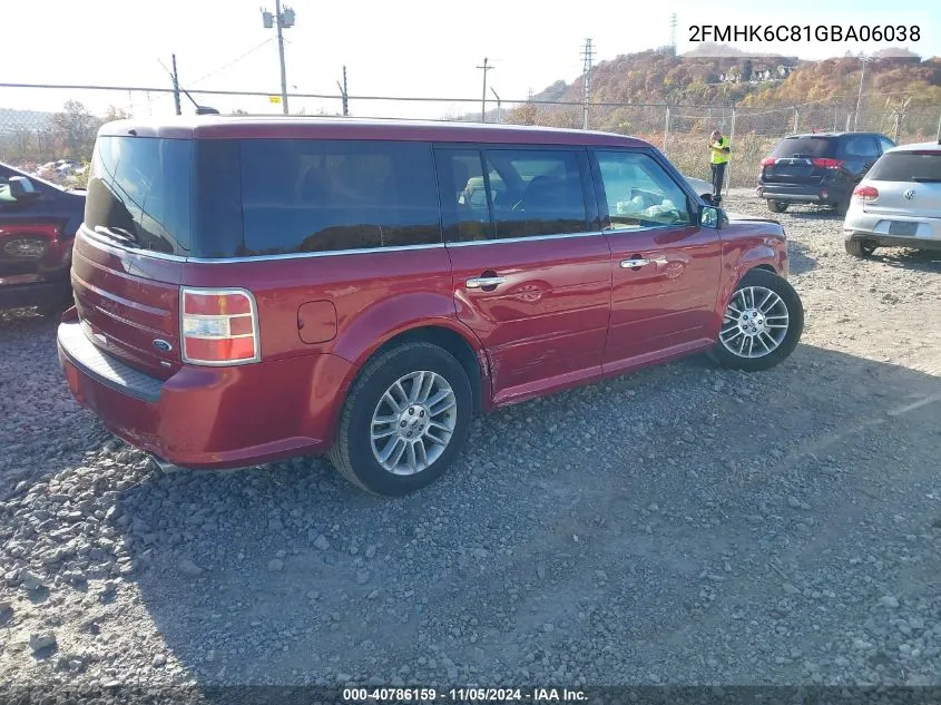 2016 Ford Flex Sel VIN: 2FMHK6C81GBA06038 Lot: 40786159