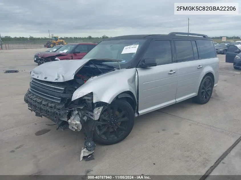 2016 Ford Flex Sel VIN: 2FMGK5C82GBA22206 Lot: 40787940