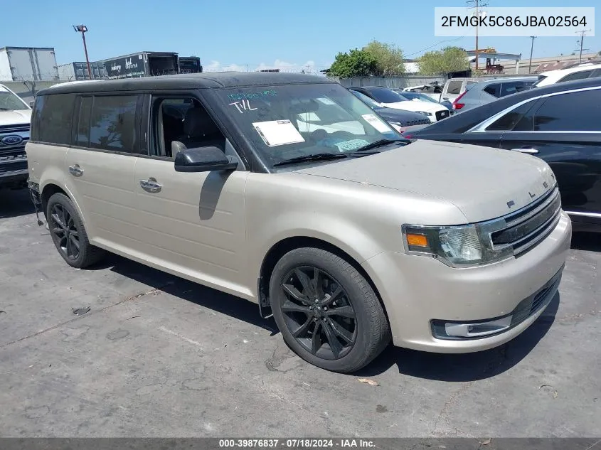 2018 Ford Flex Sel VIN: 2FMGK5C86JBA02564 Lot: 39876837