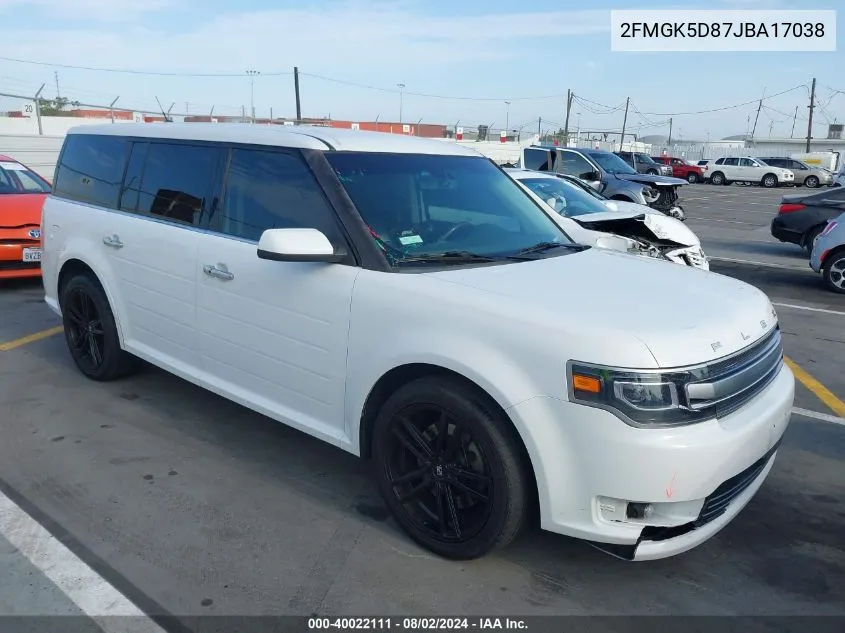 2FMGK5D87JBA17038 2018 Ford Flex Limited