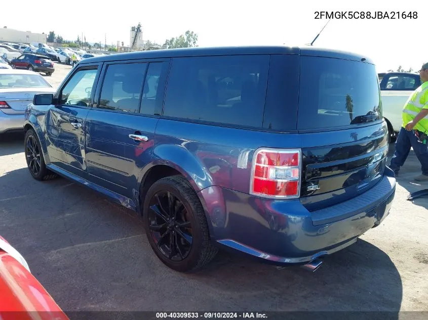 2018 Ford Flex Sel VIN: 2FMGK5C88JBA21648 Lot: 40309533