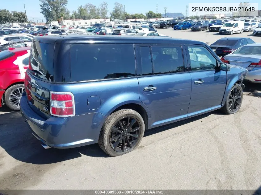 2018 Ford Flex Sel VIN: 2FMGK5C88JBA21648 Lot: 40309533