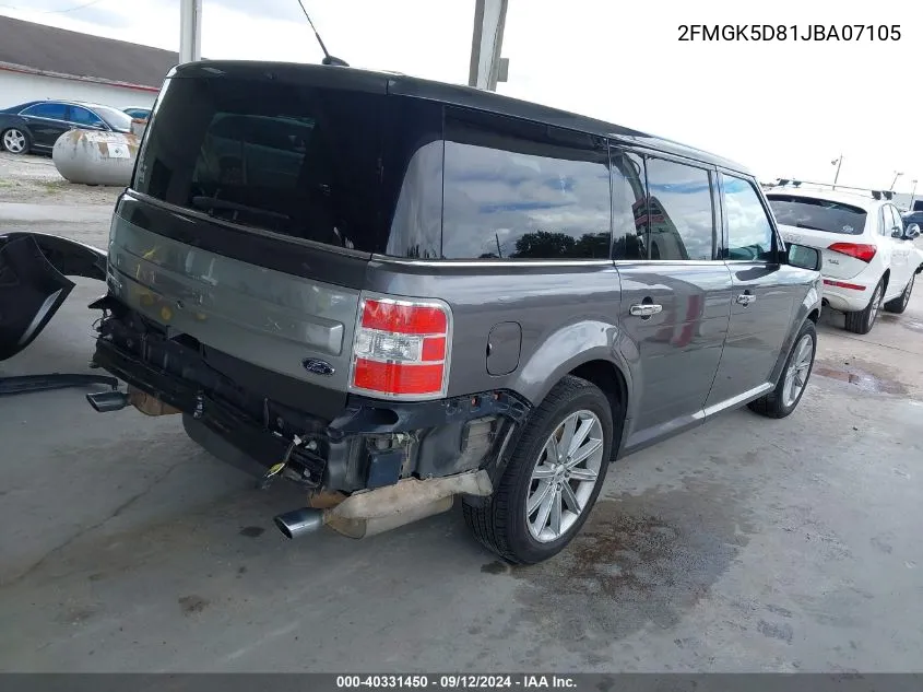 2018 Ford Flex Limited VIN: 2FMGK5D81JBA07105 Lot: 40331450