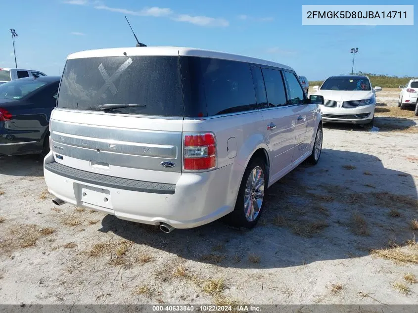 2018 Ford Flex Limited VIN: 2FMGK5D80JBA14711 Lot: 40633840