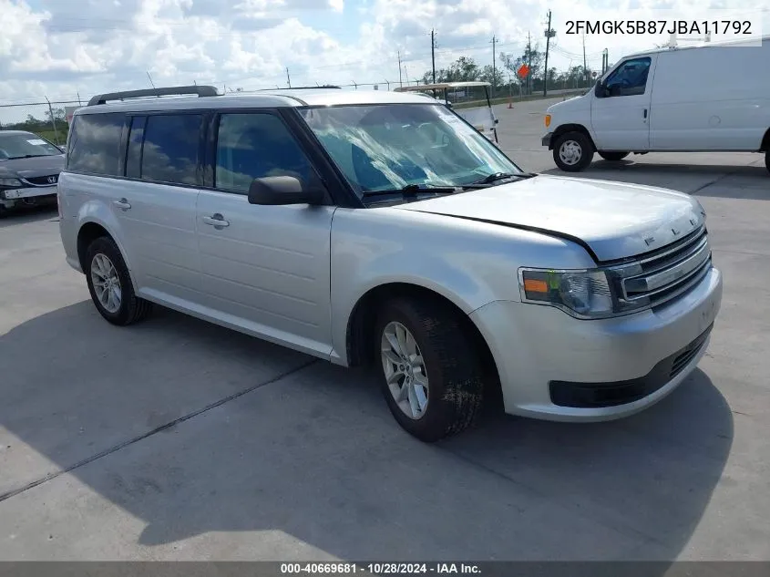 2018 Ford Flex Se VIN: 2FMGK5B87JBA11792 Lot: 40669681