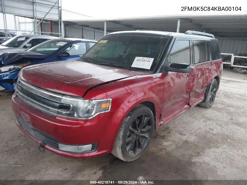 2019 Ford Flex Sel VIN: 2FMGK5C84KBA00104 Lot: 40218741