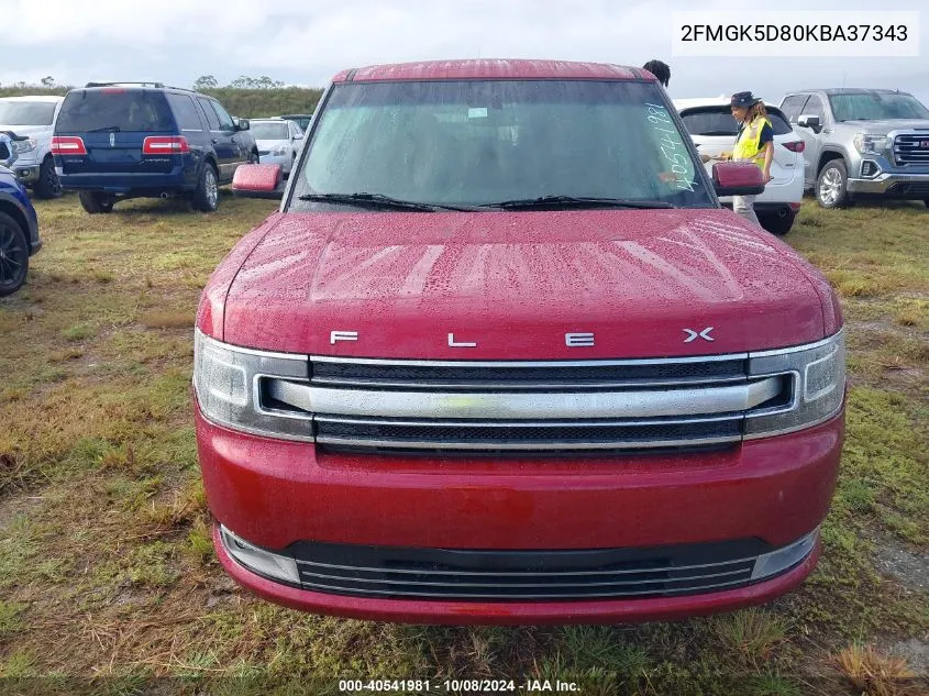 2019 Ford Flex Limited VIN: 2FMGK5D80KBA37343 Lot: 40541981