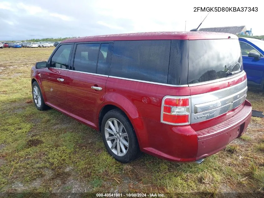 2019 Ford Flex Limited VIN: 2FMGK5D80KBA37343 Lot: 40541981