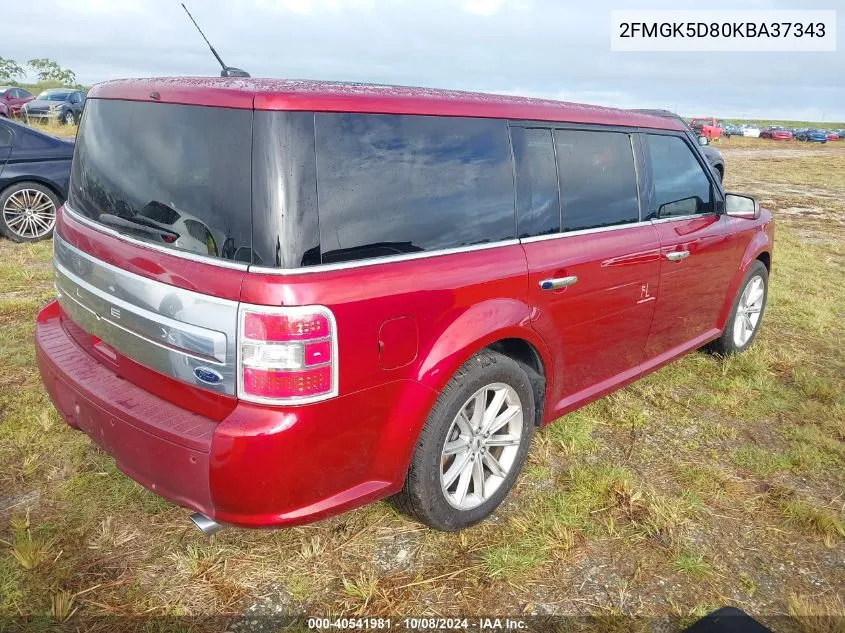 2019 Ford Flex Limited VIN: 2FMGK5D80KBA37343 Lot: 40541981